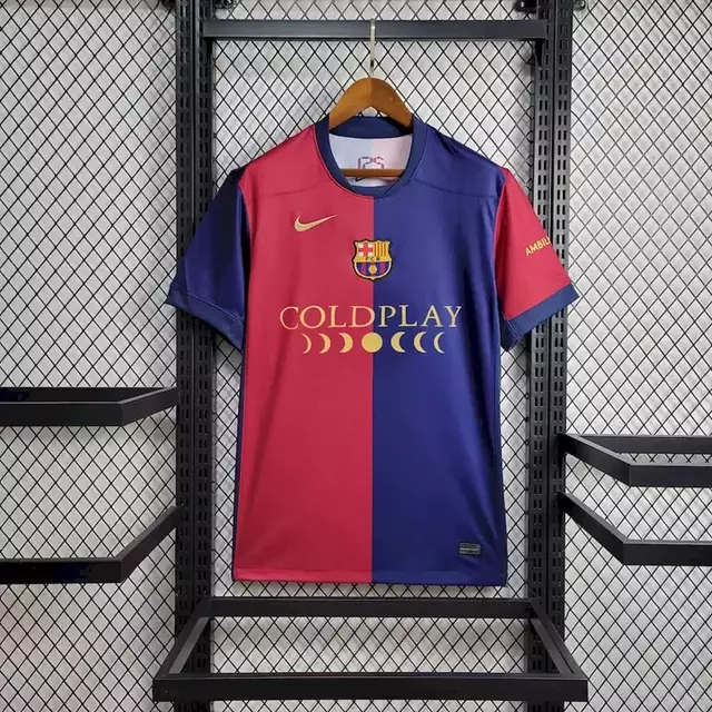 Camisa Barcelona Home Coldplay 24/25 Masculina