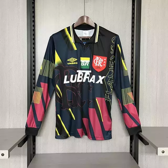 Camisa Flamengo Goleiro Retro 1997 Manga Longa Masculina
