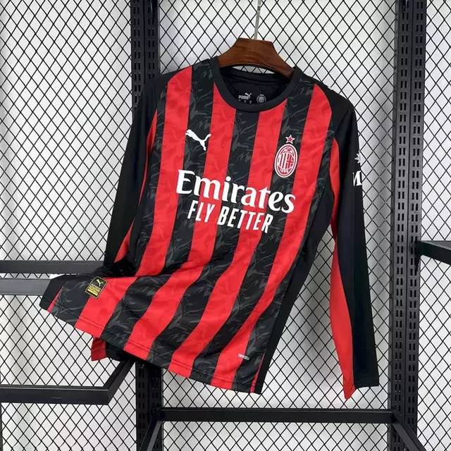 Camisa Milan Home Manga Longa 2025