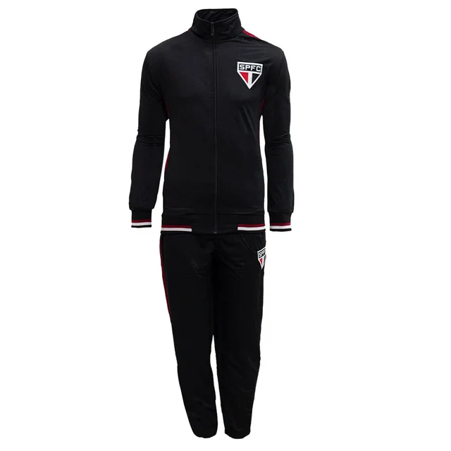 Conjunto Agasalho São Paulo Masculino Preto e Branco